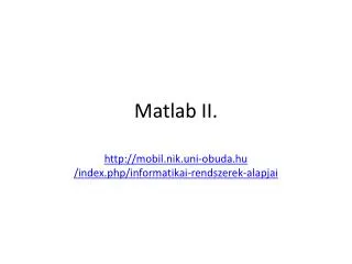 matlab ii