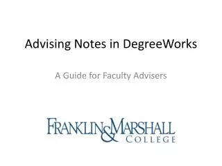 Advising Notes in DegreeWorks