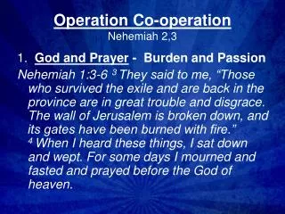 Operation Co-operation Nehemiah 2,3