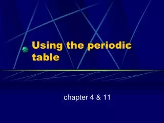 Using the periodic table