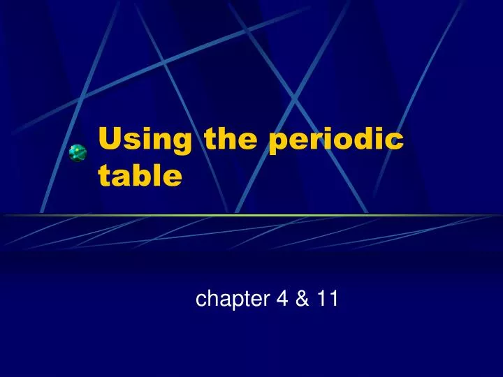 using the periodic table