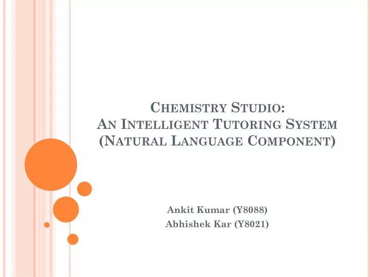 chemistry studio an intelligent tutoring system natural language component