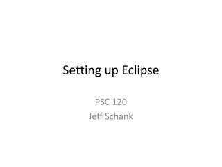 Setting up Eclipse