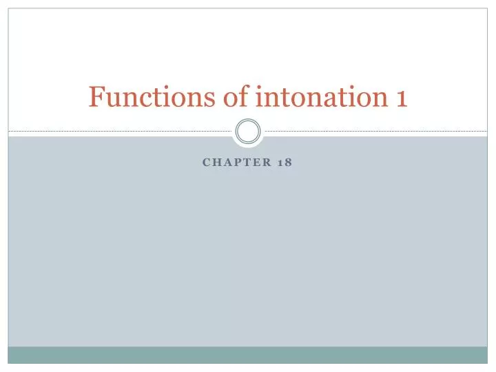 functions of intonation 1