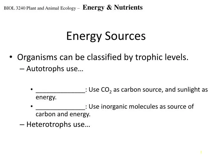 energy sources