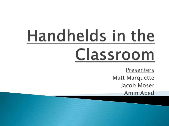 handhelds in the classroom