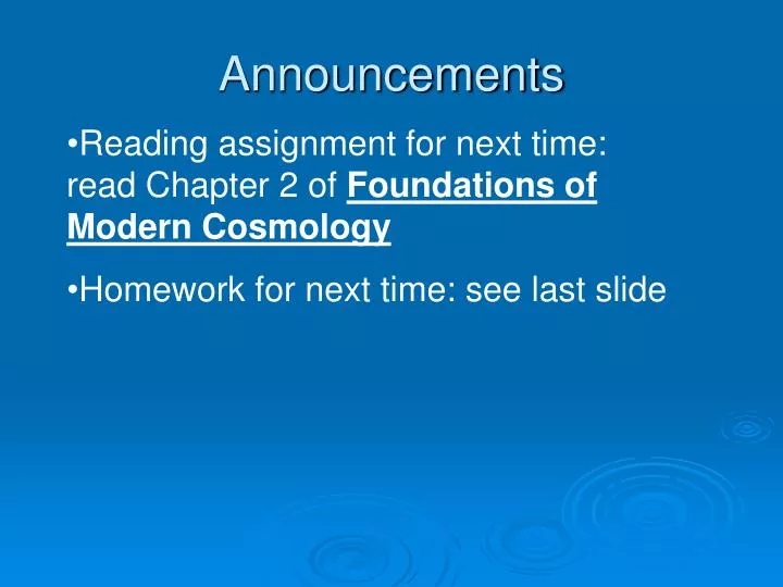 announcements