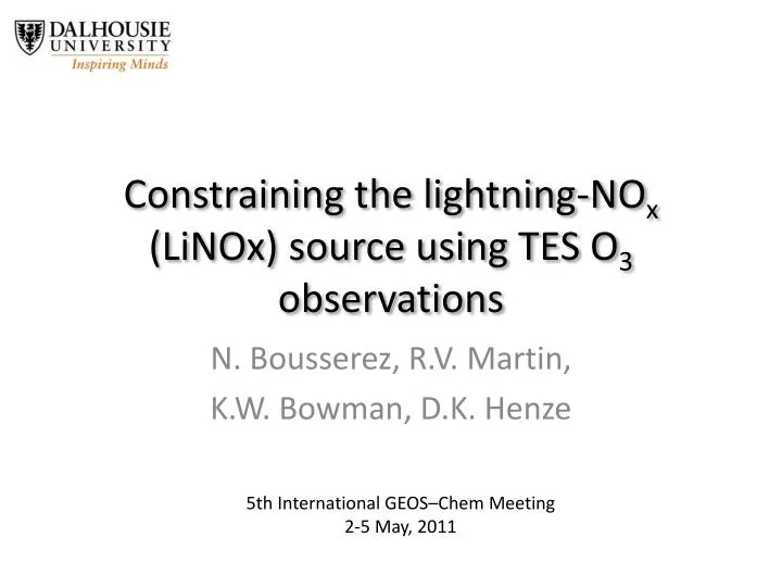 constraining the lightning no x linox source using tes o 3 observations