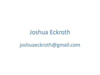 Joshua Eckroth