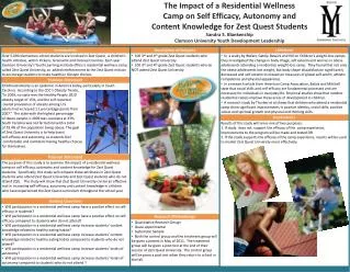 The Impact of a Residential Wellness Camp on Self Efficacy, Autonomy and
