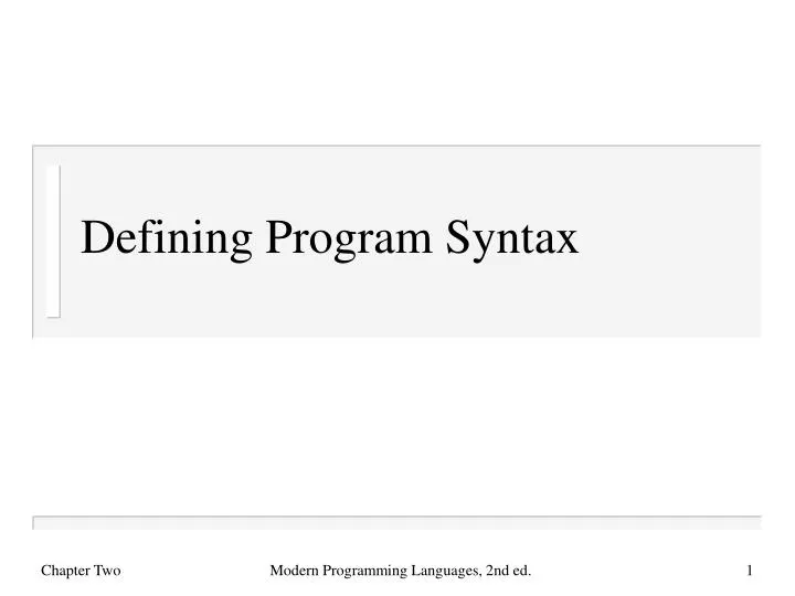 defining program syntax