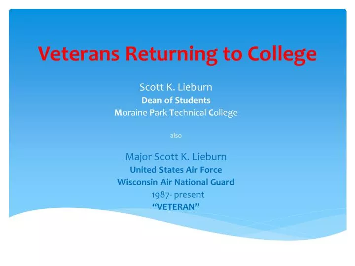 veterans returning to college