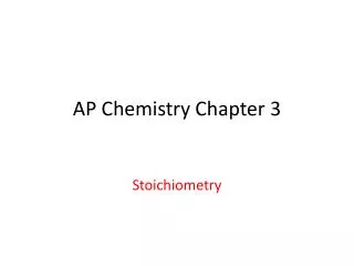 AP Chemistry Chapter 3