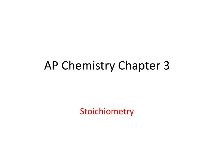 ap chemistry chapter 3