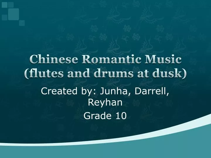 chinese romantic m usic flutes and drums at dusk