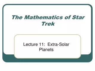 The Mathematics of Star Trek