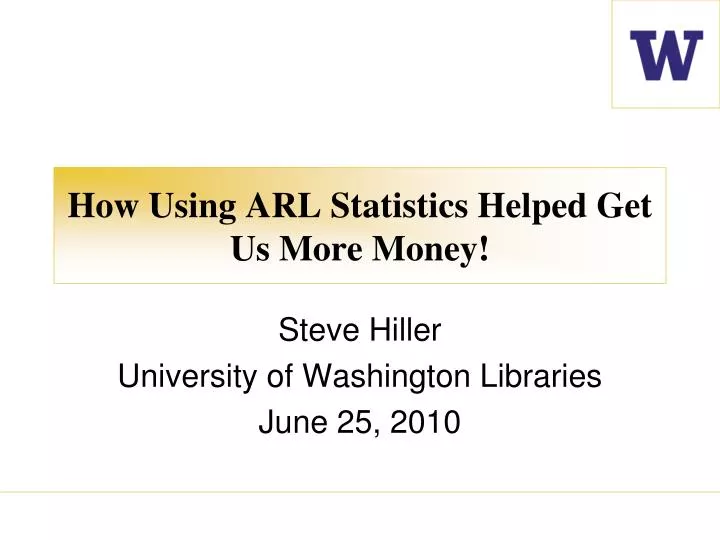 how using arl statistics helped get us more money