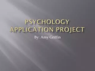 Psychology Application project