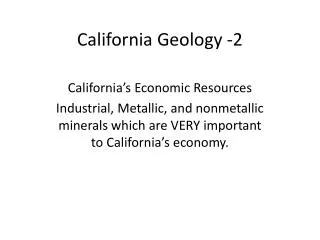 California Geology -2