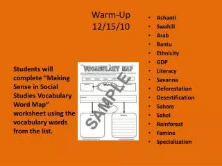 Warm-Up 12/15/10