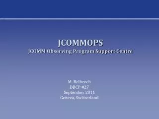 JCOMMOPS JCOMM Observing Program Support Centre