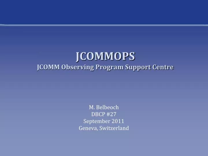 jcommops jcomm observing program support centre