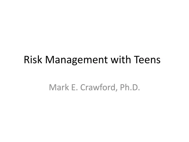 risk management with teens