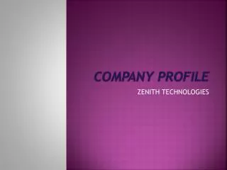 COMPANY PROFILE