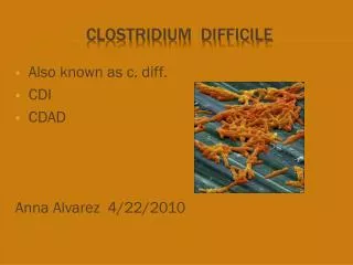 Clostridium Difficile