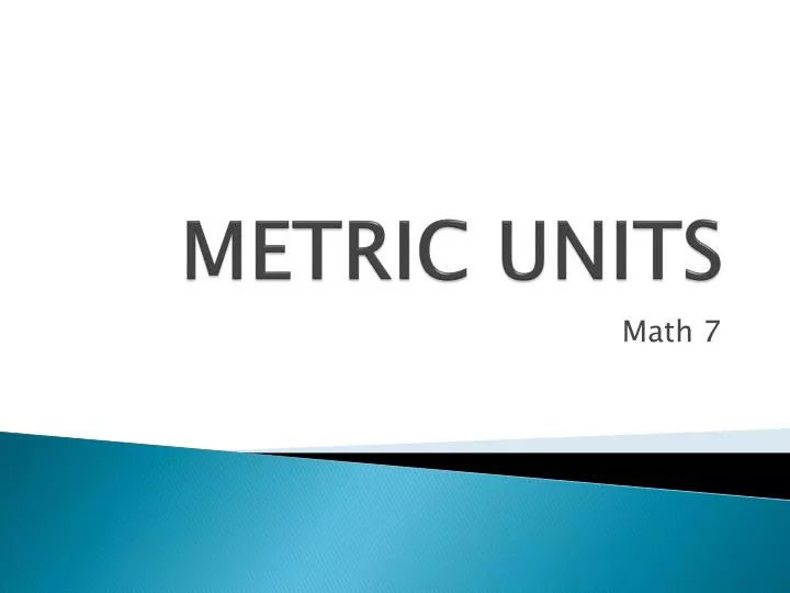 metric units