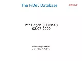 The FiDeL Database