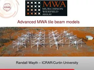 Advanced MWA tile beam models