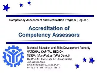 Technical Education and Skills Development Authority NATIONAL CAPITAL REGION