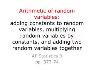 AP Statistics B pp. 373-74