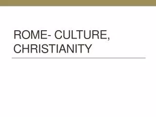 Rome- Culture, Christianity
