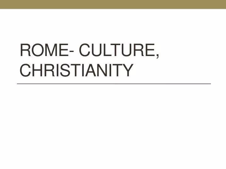 rome culture christianity