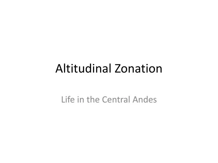 altitudinal zonation