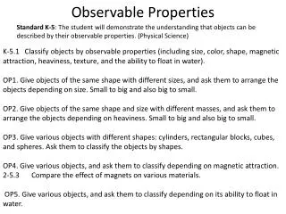 observable properties