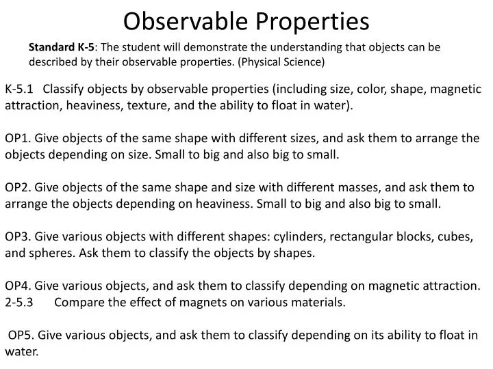 observable properties
