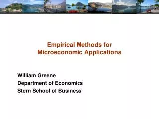 Empirical Methods for Microeconomic Applications