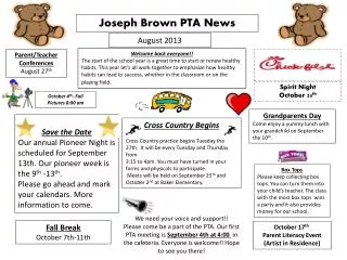 Joseph Brown PTA News