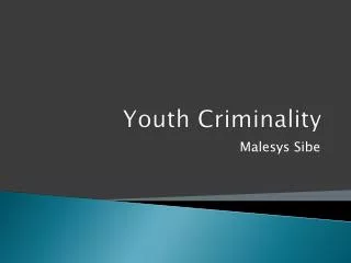 Youth Criminality