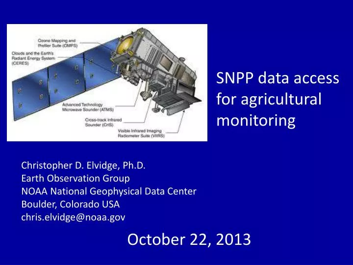 snpp data access for agricultural monitoring