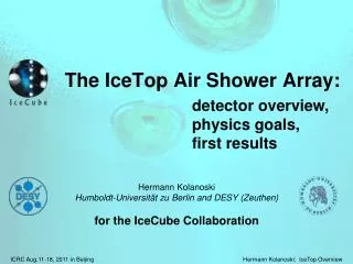 The IceTop Air Shower Array: