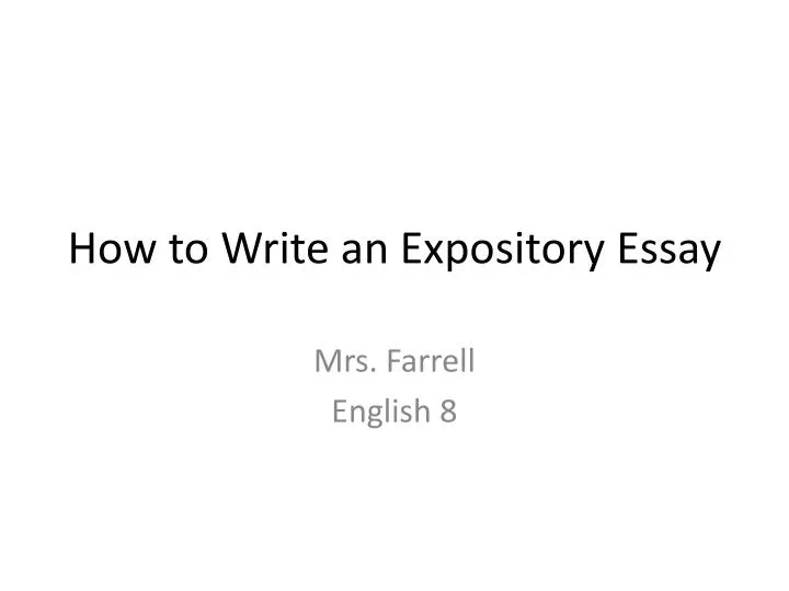 how to write an e xpository essay