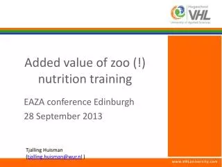 Added value of zoo (!) nutrition training