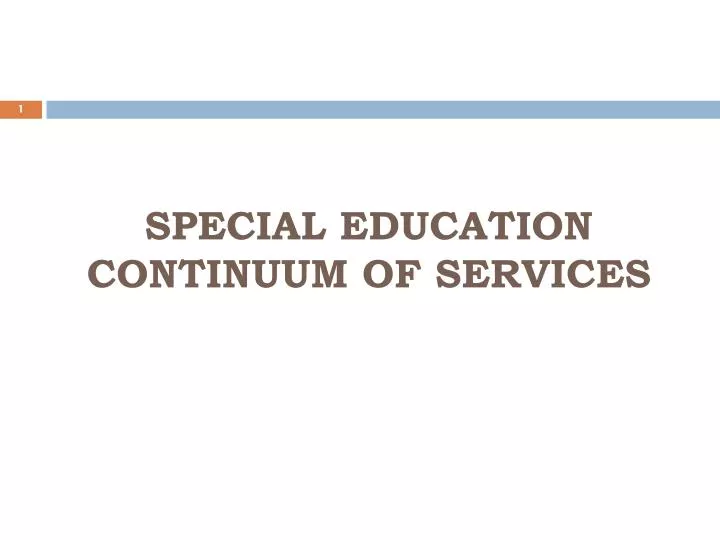 special education continuum of services