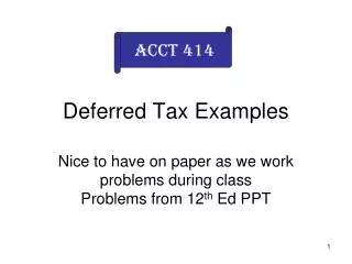 Deferred Tax Examples