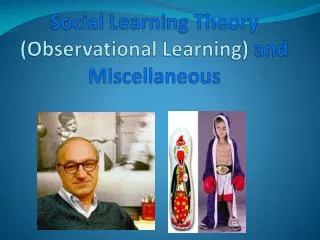 Social Learning Theory (Observational Learning) and Miscellaneous