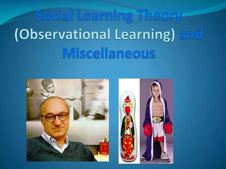 social learning theory observational learning and miscellaneous